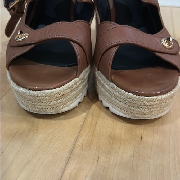 Coach brown leather espadrille wedges size 10 - Picture 6 of 7